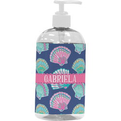 Preppy Sea Shells Plastic Soap / Lotion Dispenser (16 oz - Large - White) (Personalized)