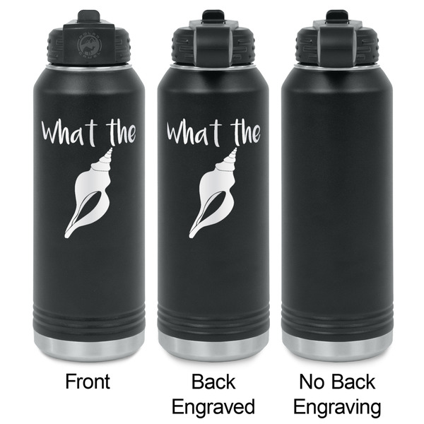 Preppy Sea Shells Laser Engraved Water Bottles - 2 Styles - Front & Back View