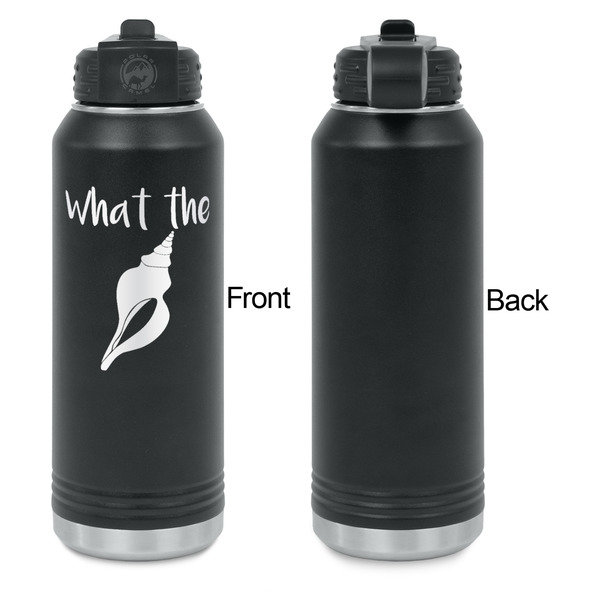 Preppy Sea Shells Laser Engraved Water Bottles - Front Engraving - Front & Back View