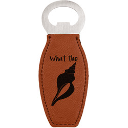 Preppy Sea Shells Leatherette Bottle Opener - Double Sided (Personalized)
