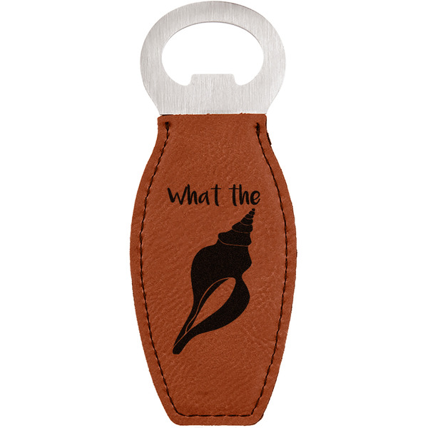 Custom Preppy Sea Shells Leatherette Bottle Opener - Double Sided (Personalized)