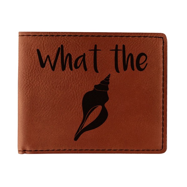 Custom Preppy Sea Shells Leatherette Bifold Wallet - Single Sided (Personalized)