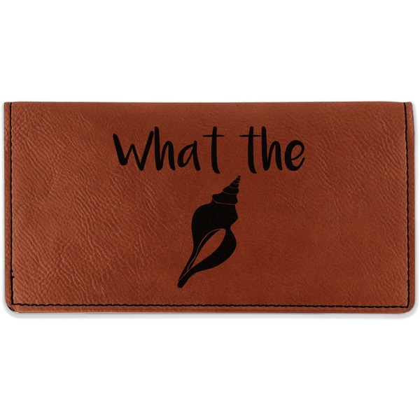 Custom Preppy Sea Shells Leatherette Checkbook Holder - Single Sided (Personalized)