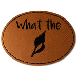 Preppy Sea Shells Faux Leather Iron On Patch - Oval (Personalized)