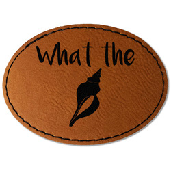 Preppy Sea Shells Faux Leather Iron On Patch - Oval (Personalized)