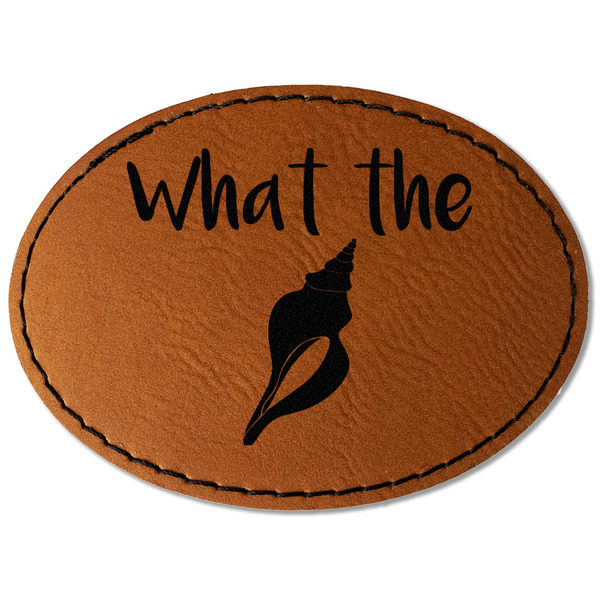Custom Preppy Sea Shells Faux Leather Iron On Patch - Oval (Personalized)
