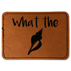 Preppy Sea Shells Faux Leather Iron On Patch - Rectangle (Personalized)