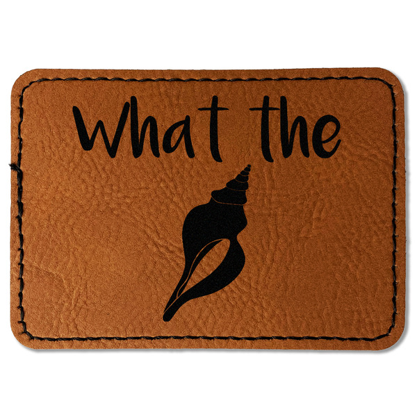 Custom Preppy Sea Shells Faux Leather Iron On Patch - Rectangle (Personalized)
