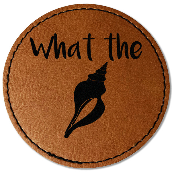 Preppy Sea Shells Leatherette Patches - Round