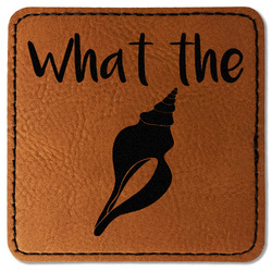 Preppy Sea Shells Faux Leather Iron On Patch - Square (Personalized)