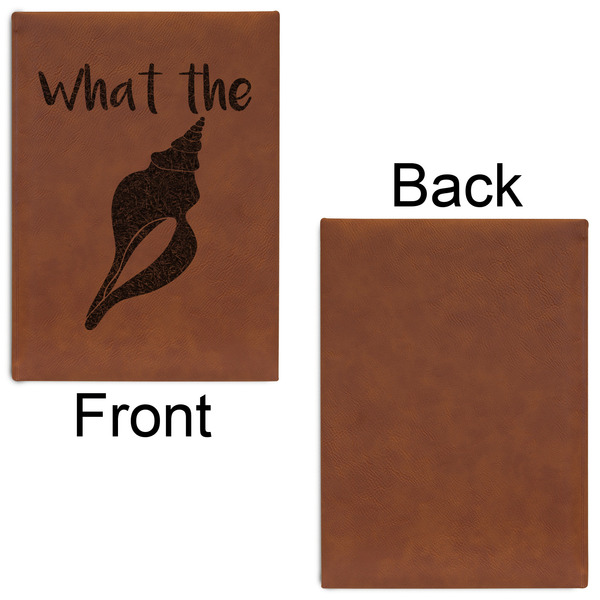 Preppy Sea Shells Leatherette Sketchbooks - Large - Single Sided - Front & Back View