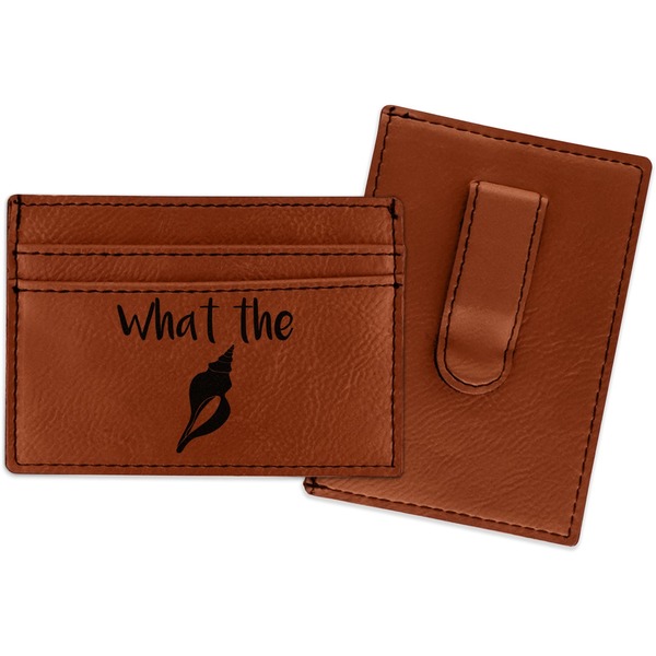 Custom Preppy Sea Shells Leatherette Wallet with Money Clip (Personalized)