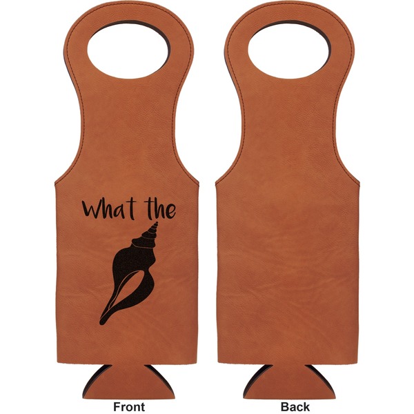 Preppy Sea Shells Leatherette Wine Tote Single Sided - Front and Back