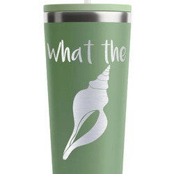 Preppy Sea Shells RTIC Everyday Tumbler with Straw - 28oz - Light Green - Double-Sided (Personalized)