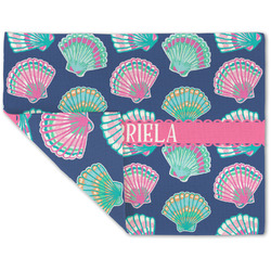 Preppy Sea Shells Double-Sided Linen Placemat - Single w/ Name or Text