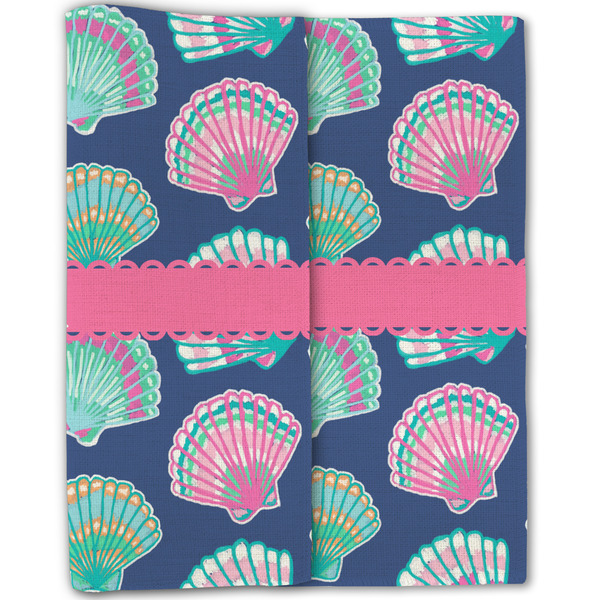 Preppy Sea Shells Linen Placemat - Folded Half (double sided)