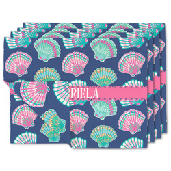 Preppy Sea Shells Linen Placemat w/ Name or Text