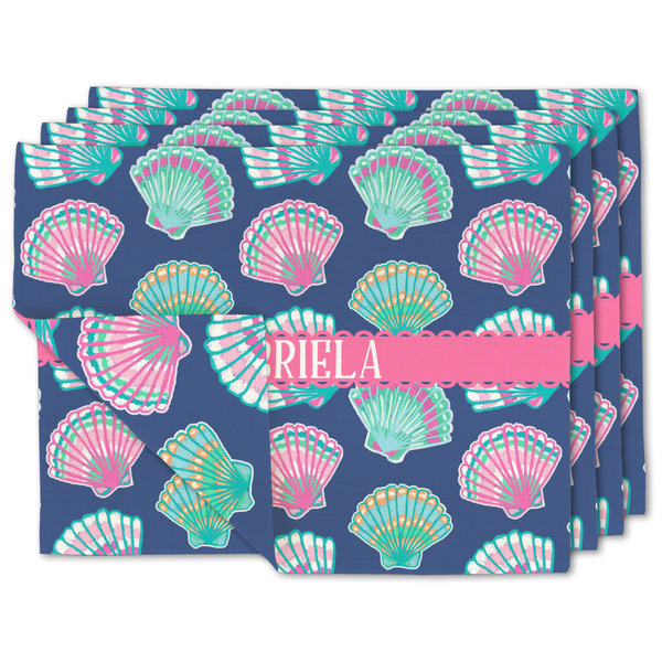 Custom Preppy Sea Shells Linen Placemat w/ Name or Text