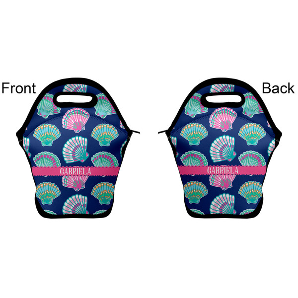 Preppy Sea Shells Lunch Bag - Front and Back