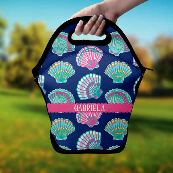 Preppy Sea Shells Lunch Bag - Hand