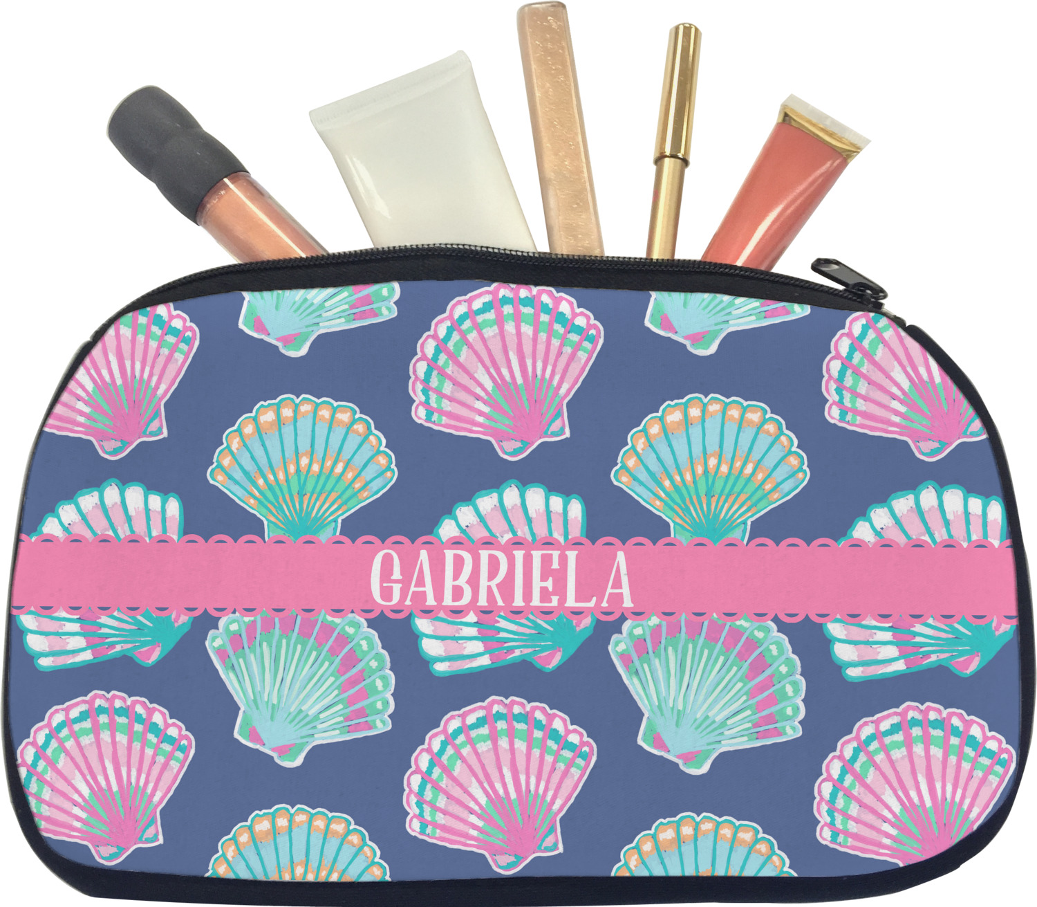 Custom Preppy Sea Shells Makeup / Cosmetic Bag (Personalized ...