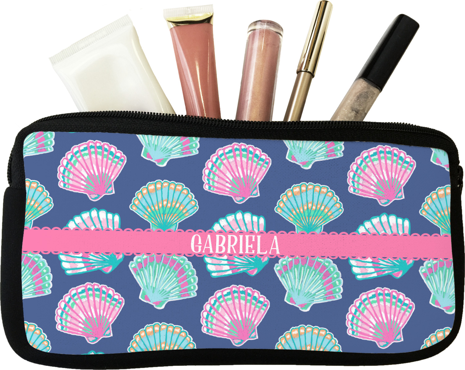 Custom Preppy Sea Shells Makeup / Cosmetic Bag (Personalized ...