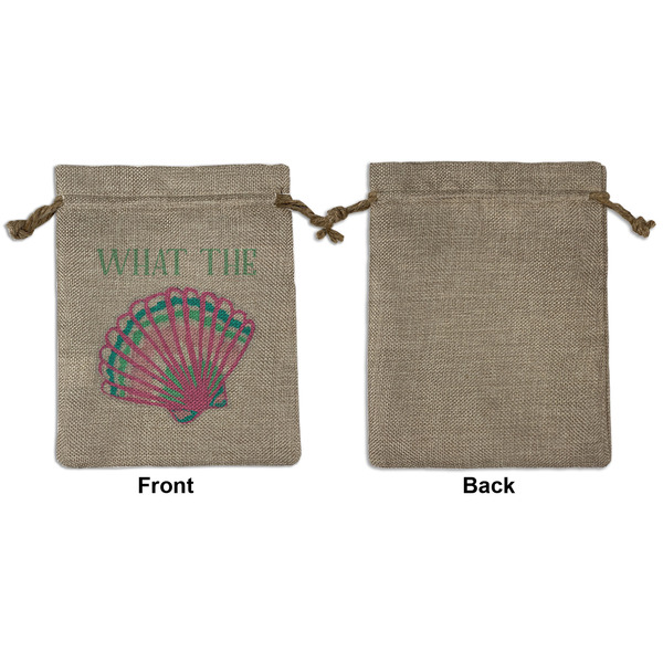 Preppy Sea Shells Medium Burlap Gift Bag - Front Approval