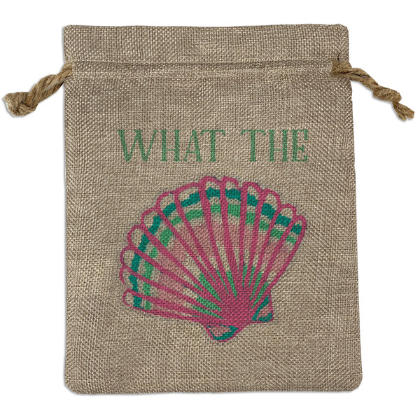 Custom Preppy Sea Shells Burlap Gift Bag (Personalized)
