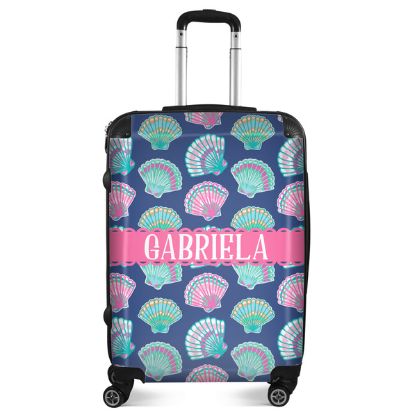 Custom Preppy Sea Shells Suitcase - 24" Medium - Checked (Personalized)