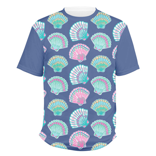 Custom Preppy Sea Shells Men's Crew T-Shirt - Large