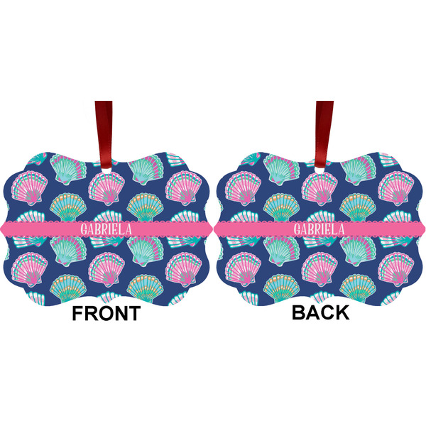 Preppy Sea Shells Metal Benilux Ornament - Front and Back (APPROVAL)