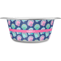 Preppy Sea Shells Stainless Steel Dog Bowl (Personalized)