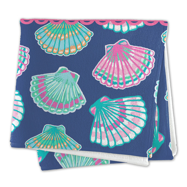 Preppy Sea Shells Microfiber Dish Rag - FOLDED (square)