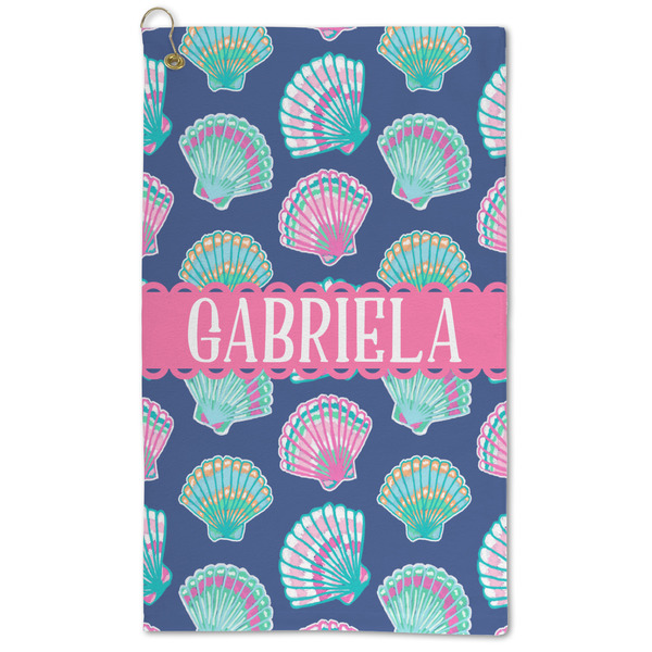 Custom Preppy Sea Shells Microfiber Golf Towel - Large (Personalized)