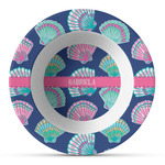 Preppy Sea Shells Plastic Bowl - Microwave Safe - Composite Polymer (Personalized)