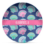 Preppy Sea Shells Microwave Safe Plastic Plate - Composite Polymer (Personalized)