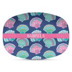 Preppy Sea Shells Plastic Platter - Microwave & Oven Safe Composite Polymer (Personalized)