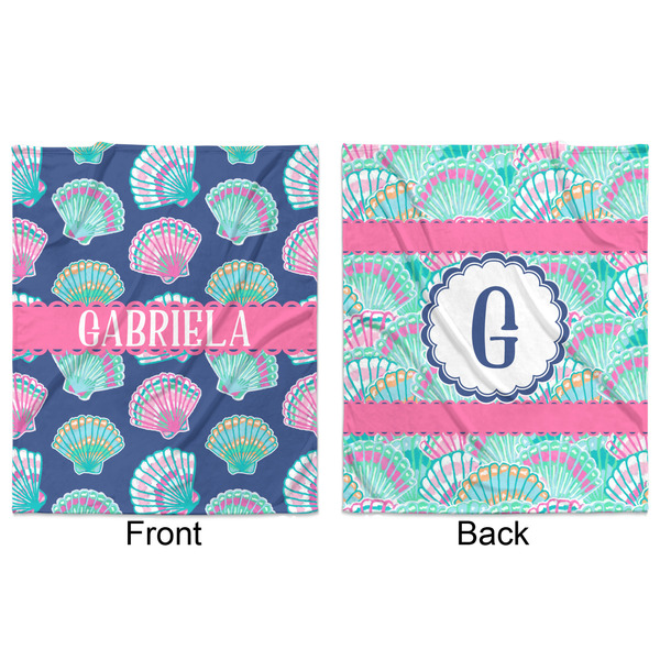 Preppy Sea Shells Minky Blanket - 50"x60" - Double Sided - Front & Back