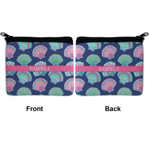 Preppy Sea Shells Neoprene Coin Purse - Front & Back (APPROVAL)