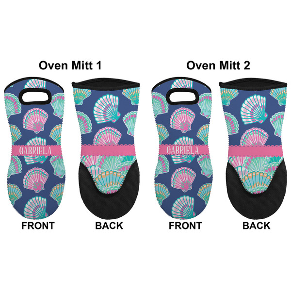 Preppy Sea Shells Neoprene Oven Mitt - Set of 2 - Approval