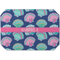 Preppy Sea Shells Dining Table Mat - Octagon (Single-Sided) w/ Name or Text