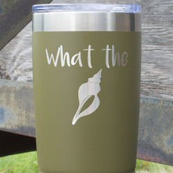 Preppy Sea Shells 20 oz Stainless Steel Tumbler - Olive - Single Sided (Personalized)