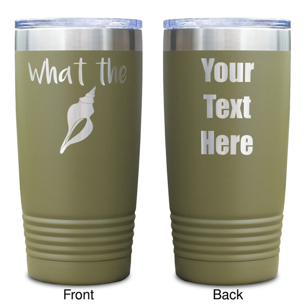 Preppy Sea Shells Olive Polar Camel Tumbler - 20oz - Double Sided - Approval