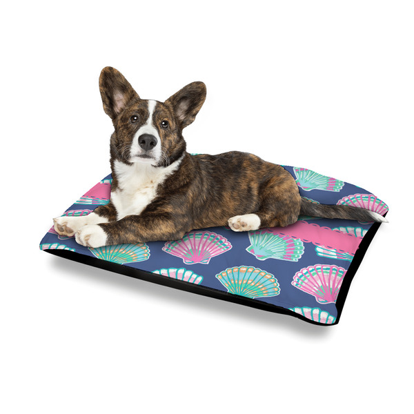 Preppy Sea Shells Outdoor Dog Beds - Medium - IN CONTEXT