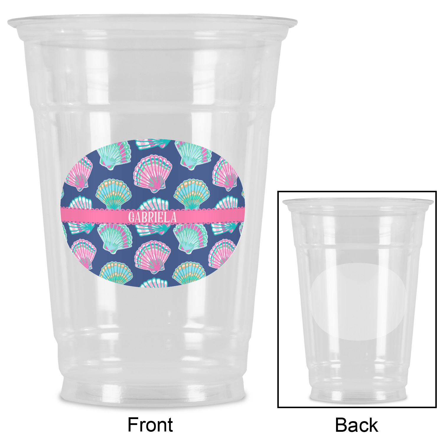 Custom Preppy Sea Shells Party Cups - 16oz (Personalized)