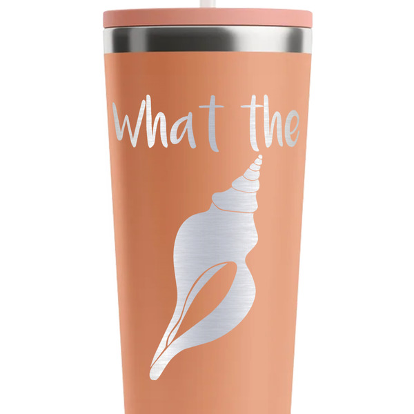 Preppy Sea Shells Peach RTIC Everyday Tumbler - 28 oz. - Close Up
