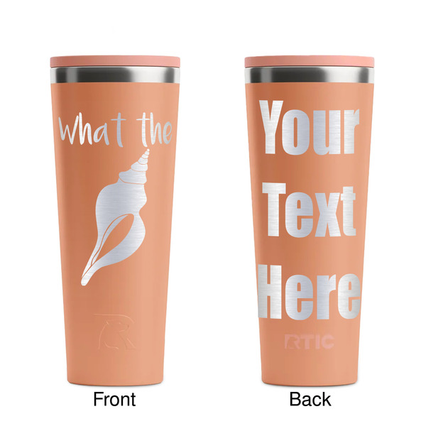 Preppy Sea Shells Peach RTIC Everyday Tumbler - 28 oz. - Front and Back