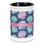 Preppy Sea Shells Ceramic Pencil Holders - Black