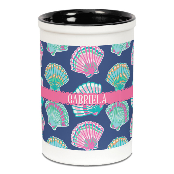 Preppy Sea Shells Pencil Holder - Black