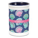 Preppy Sea Shells Ceramic Pencil Holders - Blue